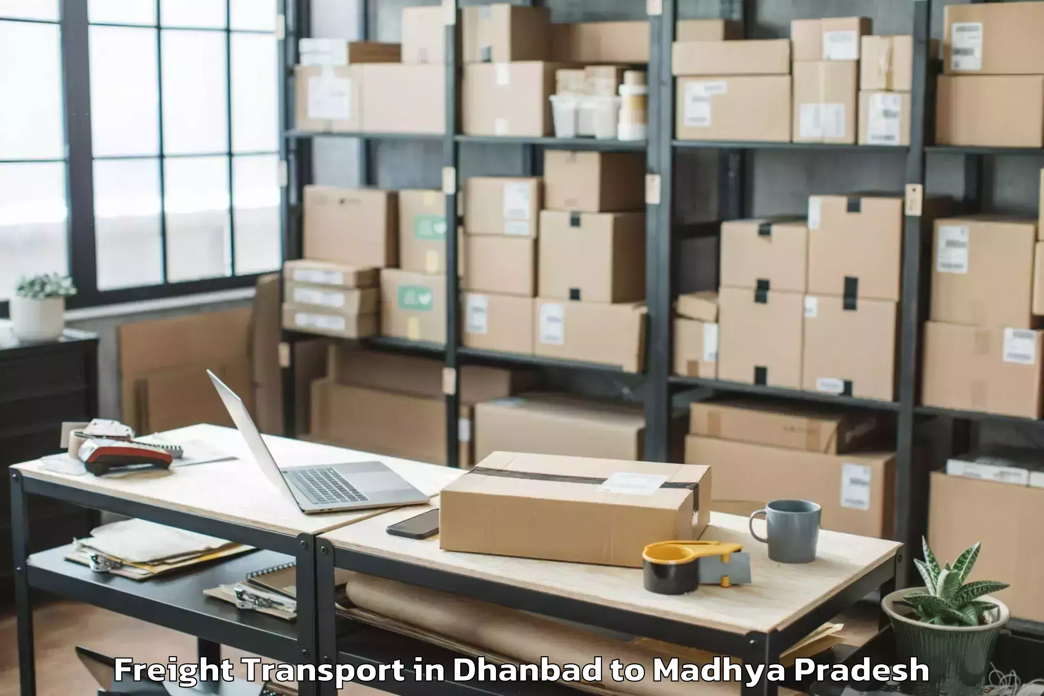 Top Dhanbad to Bhopal Freight Transport Available